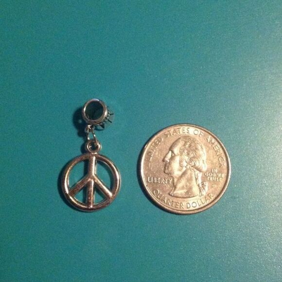 🦄5 for $35🦄 Peace Sign Charm fits pandora - Picture 2 of 2
